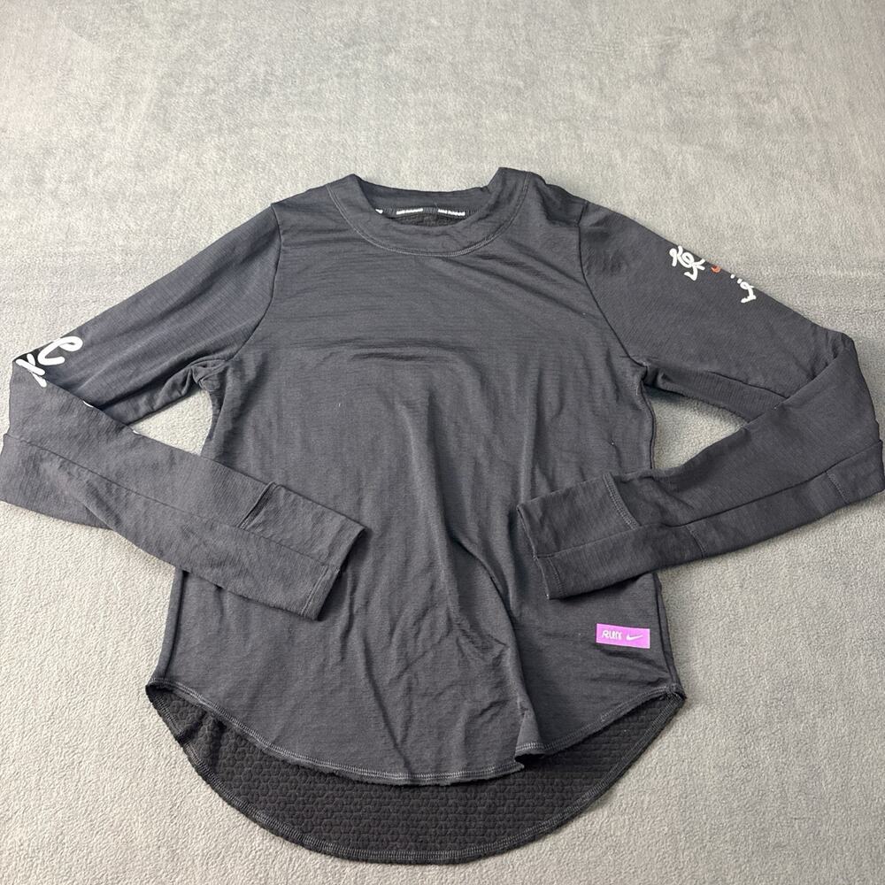 NIKE THERMA SPHERE ELEMENT RUNNING LONG SLEEVE TOP - BLACK CT2829-010 WOMEN XS